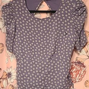 Abercrombie & Fitch Blue Fitted Cut Out Blouse